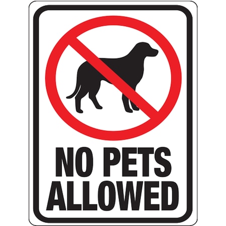 Hy-Ko No Pets Allowed Sign 8.5" x 12", 10PK A20616